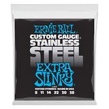 Ernie Ball Ekstra Slinky Paslanmaz Çelik Yara Elektro Gitar Telleri, ölçü 8-38