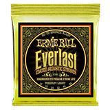 Ernie Ball Everlast Orta Hafif Kaplamalı 80/20 Bronz Akustik Gitar Telleri, Ölçü 12-54