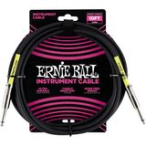Ernie Ball P06048 10FT 3 m Düz Siyah Enstrüman Kablosu