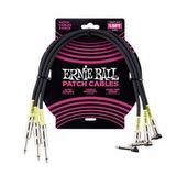 Ernie Ball P06076 Düz / L Uç Siyah Yeşil Desenli 3'lü Paket Patch Kablo