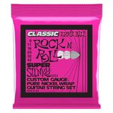 Ernie Ball Süper Slinky Klasik Rock 'n' Roll Elektro Gitar Telleri, Saf Nikel Yara, Ölçü 9-42