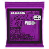 Ernie Ballu Güç Slinky Klasik Rock and Roll Elektro Gitar Dizeleri Saf Nikel Yara 3 Paket Ölçer 11-48