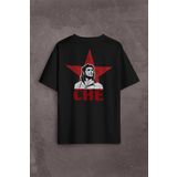 Ernosto Che Guevara Red Star Kırımızı Yıldız Sırt Ön Baskılı Oversize Tişört Unisex T-Shirt