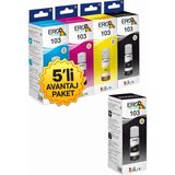 Ero Print Epson Ecotank L3150 Yazıcı Için 3 Renkli + 2 Siyah Muadil Mürekkep