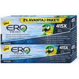 Ero Print Hp 415X - W2030X Muadil Toner - 7500 Sayfalık Çipli Siyah Toner - 2'li Avantaj Paket