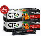Ero Print Hp CF540X - 203X | Hp Color Laserjet Pro M254 Siyah Muadil Toner - 2'li Avantaj Paket