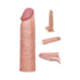 Erofoni Ucu 5 cm Dolgulu 18 cm Süper Realistik Uzatmalı Penis Kılıfı