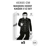 erol av.com Taktik Siluet Manken Atış Hedef Kağıdı 45x65 cm Poligon Airsoft Hedefi 5'li Set