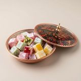Erol Bakır El Yapımı %100 Bakır Kapaklı Mini Şekerlik / Lokumluk (Kedi Desenli)