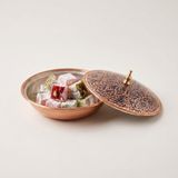 Erol Bakır El Yapımı %100 Bakır Kapaklı Mini Şekerlik / Lokumluk (Osmanlı Arabesk Motifli)