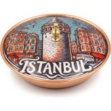 Erol Bakır El Yapımı %100 Bakır Kapaklı Şekerlik / Lokumluk (Istanbul Galata Kulesi Vintage)
