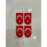 Erol Şarjör Altı Sticker – Damla Etiket (4'lü Set) - Türk Bayraklı