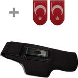 Erolav Neopren Iç Bel Silah Kılıfı ve 2 Adet Kaymaz Şarjör Altı Türk Bayrağı Sticker Seti