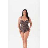 Eros 4059MY Toparlayıcı Kadın Mayosu, Kahverengi, 54 Beden
