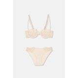 EROS Dantelli Bralet Sütyen ve Külot Takımı, Altın, 80C