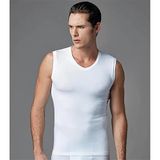 Eros ERS006 Erkek V Yaka Atlet Kolsuz T-Shirt, İkili Paket, Beyaz, 2XL