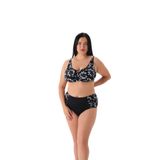 Eros Kadın Bikini Takımı, Balenli Toparlayıcı, Siyah, Çiçek Desenli, 54 Beden