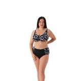 Eros Kadın Bikini Takımı, Balenli Toparlayıcı, Siyah, Çiçek Desenli, 56 Beden