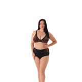 Eros Kadın Bikini Takımı, Tropikal Desen, Toparlayıcı, Yüksek Bel, 48 Beden, Siyah