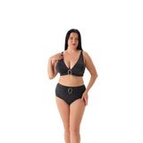 Eros Kadın Geniş Üçgen Bikini Takımı, Siyah, 46 Beden