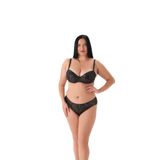 Eros Kadın Kapılı Balenli Bikini Takımı, Siyah, 46 Beden