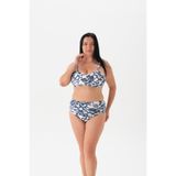 Eros Kadın Toparlayıcı Bikini Takımı, Desenli, Beyaz, 52 Beden