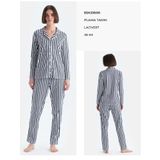Eros Kısa kol Desenli Bisiklet yaka ESK0224Y0045 Kadın Gömlek, Pantolon, Lacivert, 42