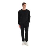 Eros Patlet Detaylı Nervürlü Düz Paça Pantolon, M, 25WM16370ME, Siyah, Erkek