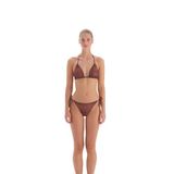 EROS Tak çık kaplı Sabit askılı 24SW85017EST Kadın Bikini Takımı, Siyah Kırmızı, 38