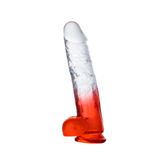 Erotica Myst Color Dildo Realistik Jel Dokuda Vantuzlu Ultra Yumuşak Şeffaf Kırmızı Yapay Penis