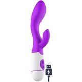 Erox 30 Farklı Titreşimli Şarjlı Çift Işlev Kilitoris Vajinal Anal Mastürbatör Tavşan Vibratör Purple