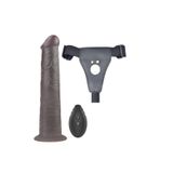 Erox Belden Bağlamalı 25Cm Çift Katmanlı Silikon Uzaktan Kumandalı Hareketli Strapon Dildo