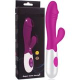 Erox Mor Clit 10 Mod Titreşimli Ultra Lüks Esnek Klitoris Rabbitli Vibratör
