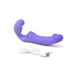 Erox Titreşimli Double Rider Strapless Strap-On Mor