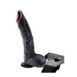 Erox Yeni Nesil Ultra Süper Realistik 23 Cm Belden Bağlamalı Siyah Kemerli Dildo Takma Penis