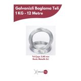 ERSA DEMİR ÇELİK Galvanizli Bağlama Teli Sera Bağlama Teli Paslanmaz 3.60 Mm 1 Kg(12metre)