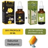 Ersağ Zeytin Yaprağı Ekstraktı 30 ml - Sıvı Propolis 30 Ml+ (Sabunluk Hediyemiz) 2017-13 - Aromasız