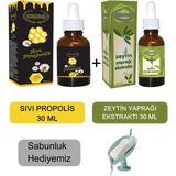 Ersağ Zeytin Yaprağı Ekstraktı 30 ml - Sıvı Propolis 30 ml + (Sabunluk Hediyemiz) 2017-20 - Aromasız