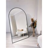 Ersan Dizayn 100x180 Metal Çerçeve Siyah Oval Ayaklı Boy Aynası Siyah