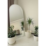 Ersan Dizayn Oval Metal Çerçeve Ayaklı Boy Aynası 70x180 Beyaz Beyaz