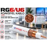 Ersan Rg 6-U6 Cu - Cu Class B Pvc 100 Metre Beyaz Uydu Kablosu