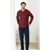Erse zen-339 Battal-Büyük Beden Petek Örme Uzun Kol Pamuklu Erkek Pijama Takımı