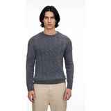 Ersefa Erkek Casual Saç Örgü Desenli Slim Fit Triko Kazak Kışın Günlük Kombinler Için Ideal Model - Antrasit