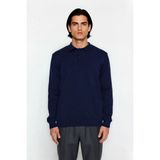 Ersefa Erkek Smart Casual Polo Yaka Düz Triko Kazak Kış Kombinlerine Modern Bir Dokunuş Kaliteli Şık - Lacivert