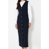 Ersefa Moda Stil Regular V Yaka Maxi Boy Tesettür Dokuma Kumaş Jile Elbise
