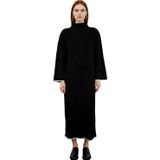 Ersefa Moda Stil Relaxed Bisiklet Yaka Maxi Boy Tesettür Dikiş Detaylı Uzun Triko Elbise