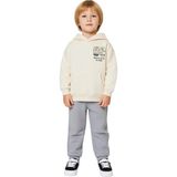Ersefa Oversize Kesim Erkek Çocuk Kapüşonlu Sweatshirt ve Eşofman Takımı Kaliteli Şık Rahat - Ekru-001 - 11 - 12 Yaş