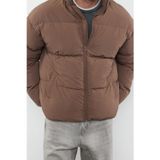 Ersefa Tasarım Düz Astarlı Yaka Standart Bol Dik Unisex Oversize Fit Dik Yaka Şişme Kışlık Mont