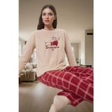 Ersefa Yumuşak Polar Kumaşlı Ekose Pijama Takımı Kışlık Konfor Özel Tasarım Özenle Seçilmiş