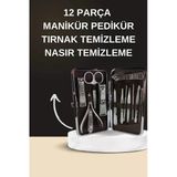 Erselektrikli Manikür Pedikür Seti İkili Set 12 Parça Tırnak Bakımı Törpü Protez Çıkarma